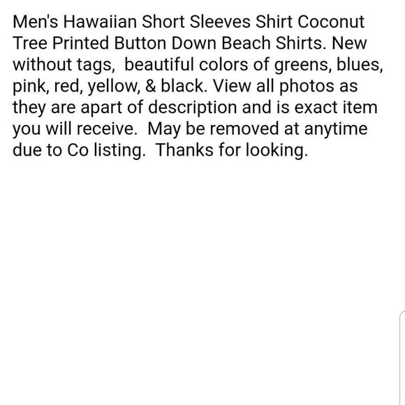 Hawaiian Multicolored Palm Tree Button Down Shirt Short Sleeve NWOT Mens Sz. XL - Picture 5 of 10